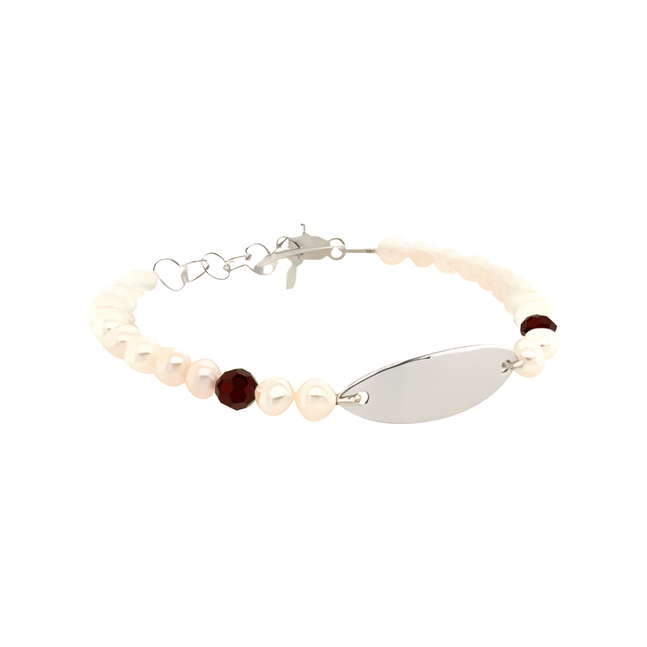 January Fresh Water Pearl Personalized Sterling Silver Bracelet